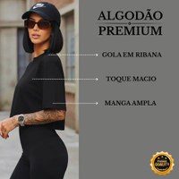 Cropped Feminino Baby Tee Over Algodão Manga Curta Casual