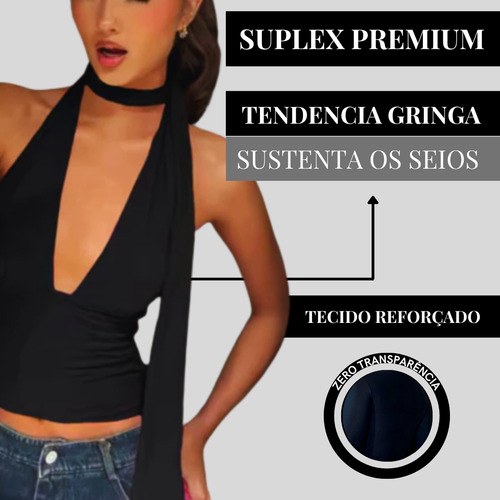 Cropped Feminino Multiformas Moda Gringa Blusinha Tendência