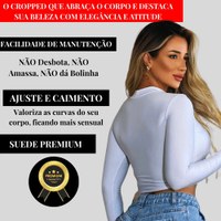 Cropped Manga Longa Vazado Com Dedeira Gringa Suplex Premium