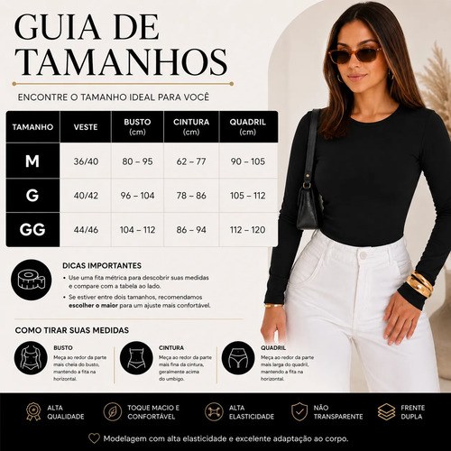 Blusa Feminina Segunda Pele Inverno Manga Longa Premium