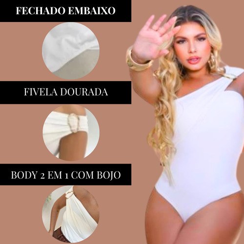 Body Feminino Modelador Elegante Uma Alça Suplex Premium