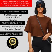 Kit 3 Camiseta Curta Basica Feminina Fitness Algodão Premium