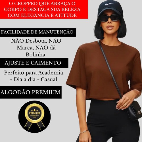 Kit 3 Camiseta Curta Basica Feminina Fitness Algodão Premium