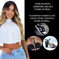 Cropped Balonê Suplex Premium Elegância Conforto Uma Peça