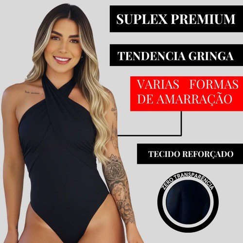 Body Feminino Varias Formas Basico Elegante Suplex Power