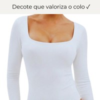 Body Manga Longa Gola Quadrada Suplex Premium