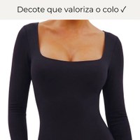 Body Feminino Basico Manga Longa Inverno Suplex Premium