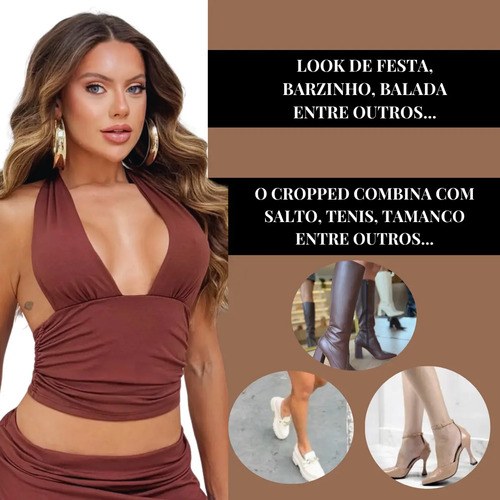 Cropped Feminino Multiformas Moda Gringa Blusinha Tendência