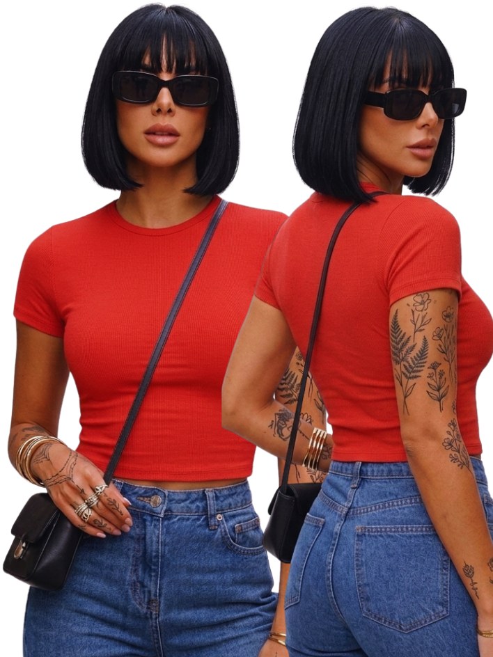 Cropped Feminino Basico Soltinho Confortável Academia Moda