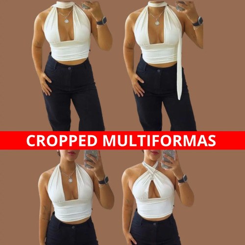 Cropped Feminino Multiformas Moda Gringa Blusinha Tendência