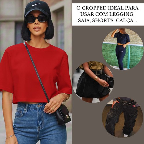 Kit 3 Cropped Feminino Basico Elegante Soltinho Moda Premium