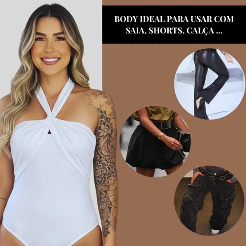 Body Multiforma Amarração Costa Nua Gringa Elegante Suplex