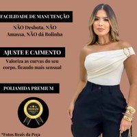 Body Feminino Modelador Elegante Uma Alça Suplex Premium