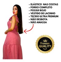 Vestido Longo 3maria Linho Lacinho No Ombro Linha Premium