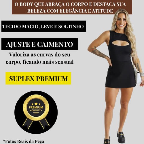 Regata Feminino Body Decote Basico Elegante Suplex Premium