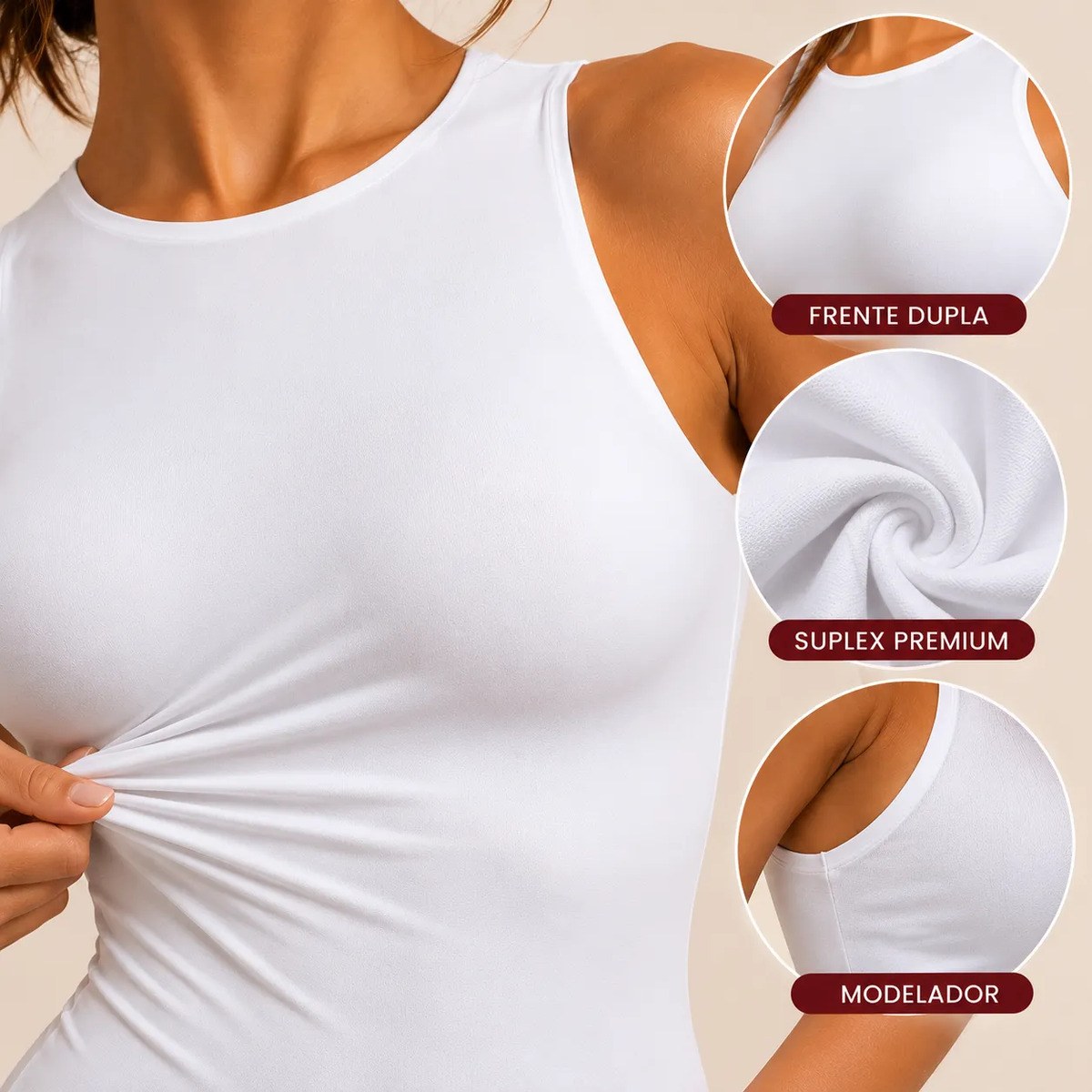 Kit 2 Body Feminino Regata Básico Clássico Suplex