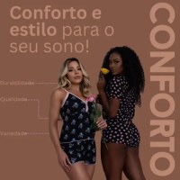 Pijama Baby Doll Short Feminino Modelador Moda Premium Luxo