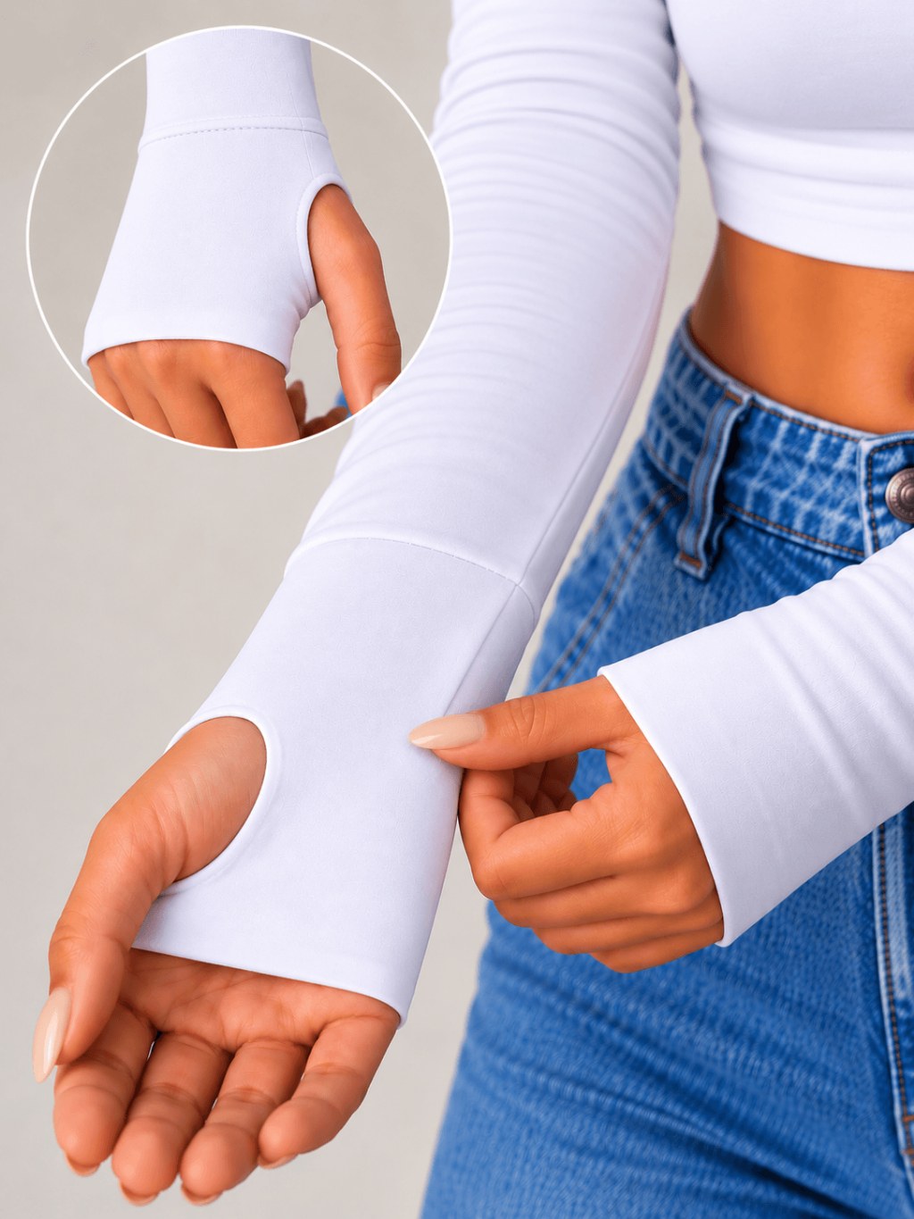 Cropped Feminino Manga Longa Abertura Frontal Suplex Premium