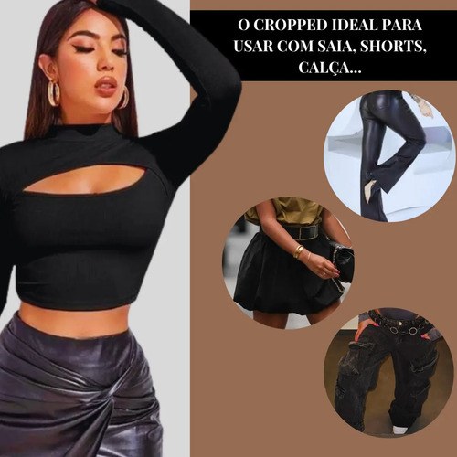 Cropped Feminino Mangalonga Dedeira Gola Alta Suplex Premium