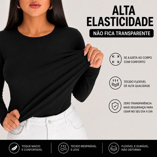 Blusa Feminina Segunda Pele Inverno Manga Longa Premium