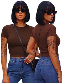 Cropped Feminino Basico Soltinho Confortável Academia Moda
