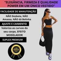 Conjunto Saia Longa Modeladora Gringa+ Top Faixa Suplex Luxo