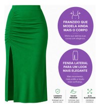 Conjunto Feminino Cropped Saia Longa Fenda Lateral Elegante