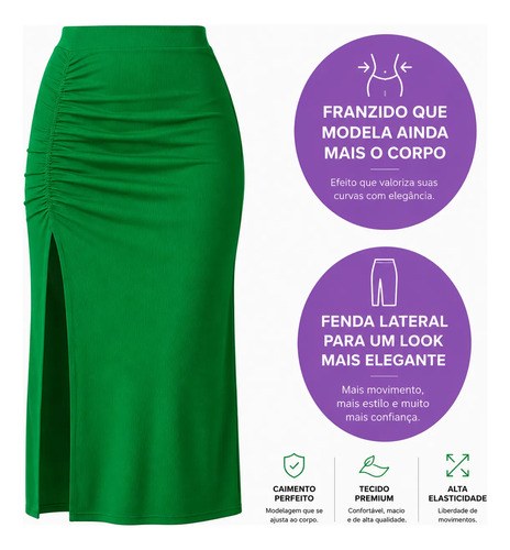 Conjunto Feminino Cropped Saia Longa Fenda Lateral Elegante