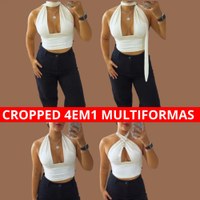 Cropped Feminino Multiforma Elegante Moda Gringa Suplex Luxo