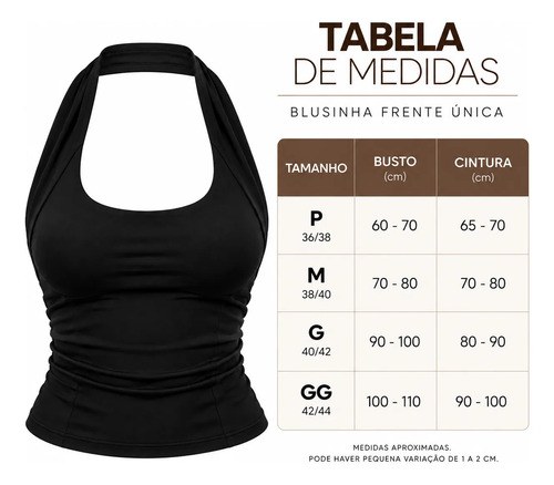 Blusinha Cropped Feminina Decote Gringa Halter Frente Unica