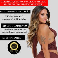 Cropped Feminino Multiforma Elegante Moda Gringa Suplex Luxo