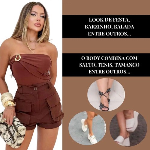 Body Feminino Modelador Elegante Uma Alça Suplex Premium