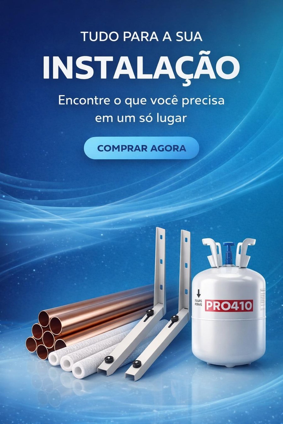 Cobre, isolamento e suportes